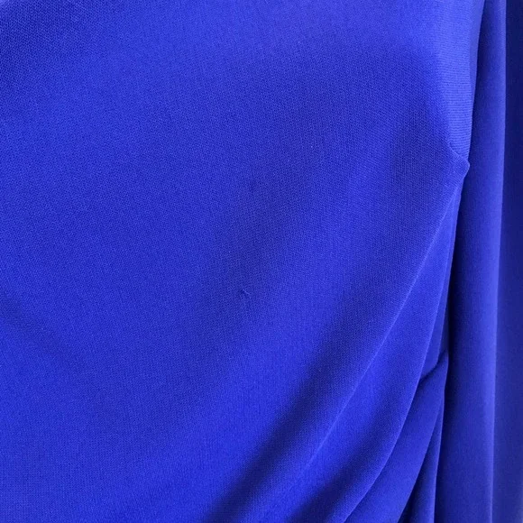 Talbot Runhof Purple Blue Long Asymmetrical Neck Designer Gown sz 14-runs small - Picture 12 of 12